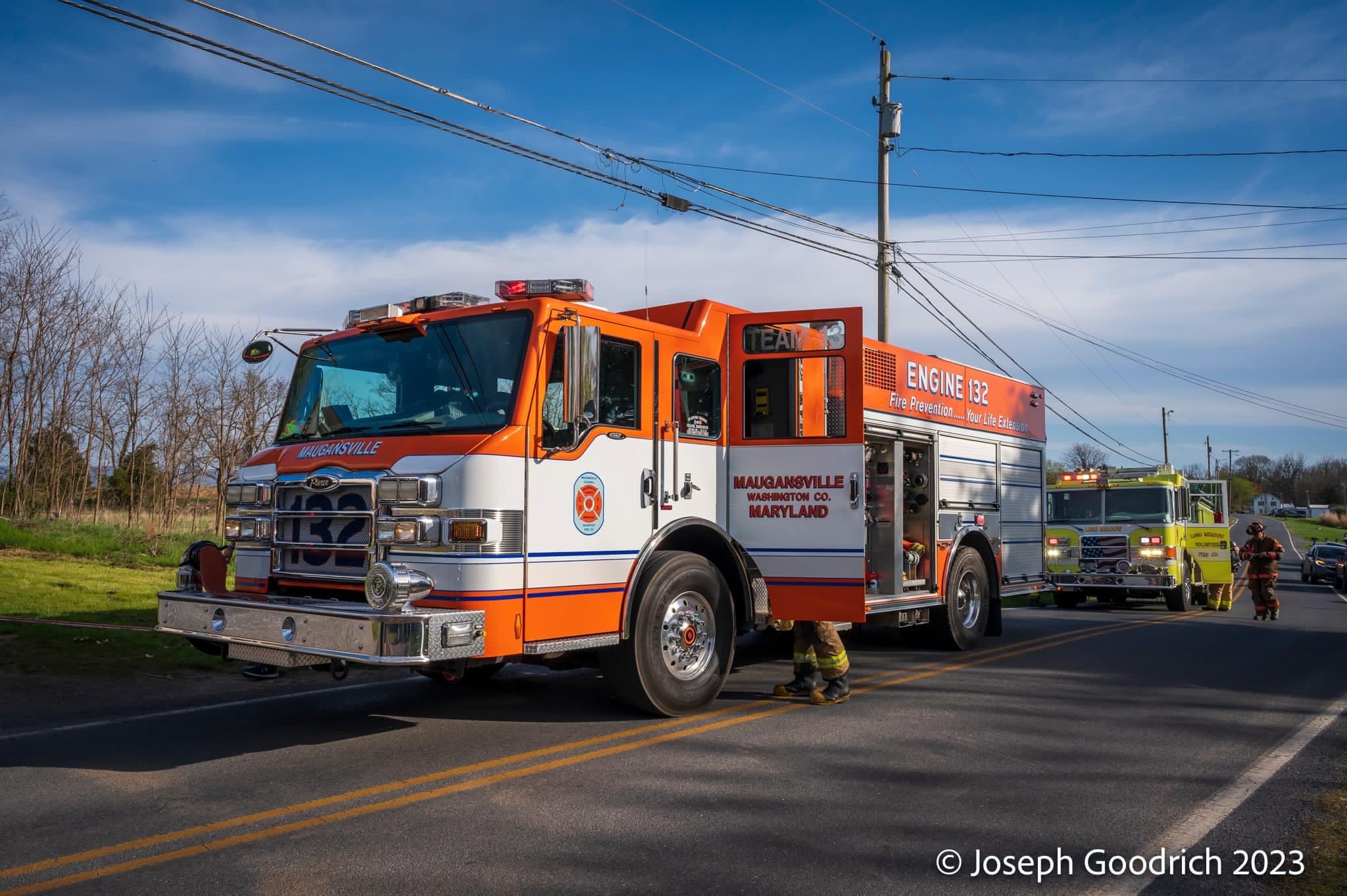 Maugansville Firefighters assisting with fire in Antrim Township